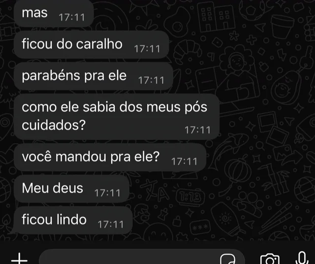 Avaliação de Brenda no WhatsApp: ficou lindo